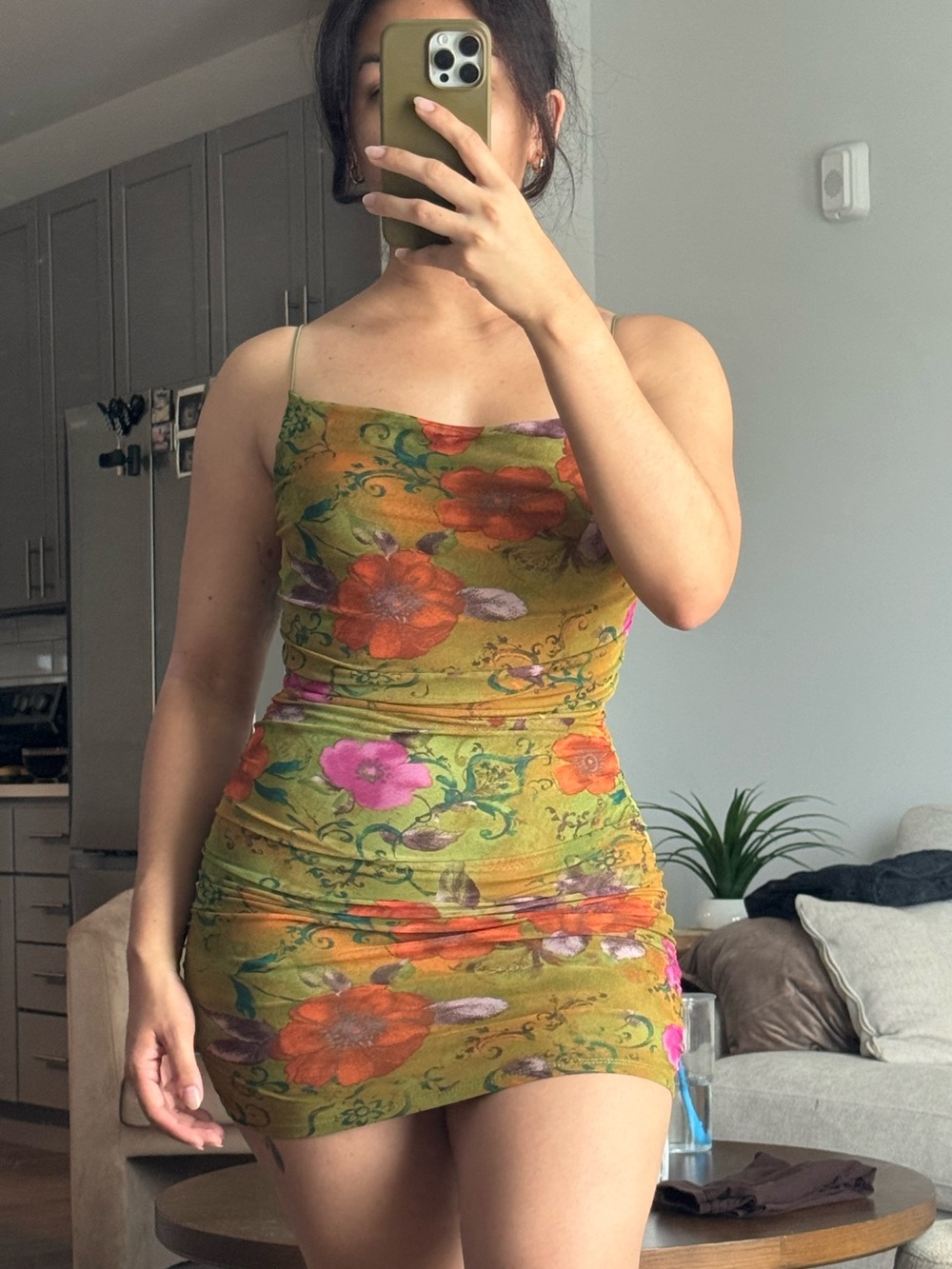 Floral Spaghetti-Strap Mini Dress Wild Fable XS